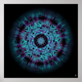 Iris nebula - färglös abstrakt mönster v6 poster