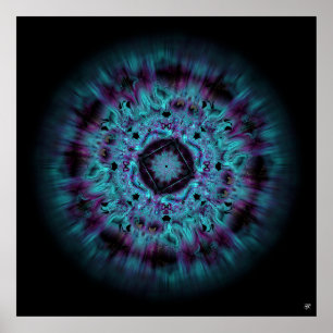 Iris nebula - färglös abstrakt mönster v6 poster