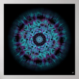 Iris nebula - färglös abstrakt mönster v7.1 poster