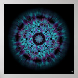 Iris nebula - färglös abstrakt mönster v7 poster