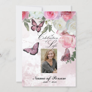 Iris och Hummingbird Firande of Life Funeral I Inbjudningar