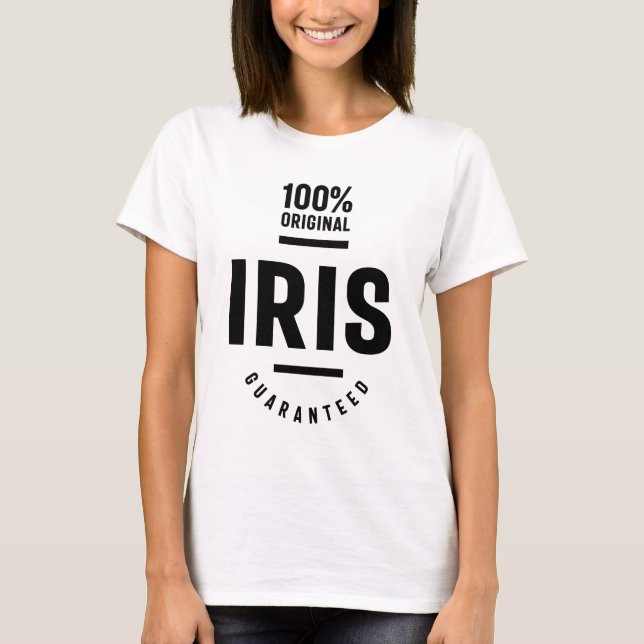 Iris Personlig Namn Birthday Gift T Shirt (Framsida)