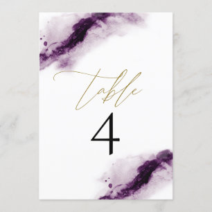 IRIS Plum Lila Watercolor Guld Bordsnummer