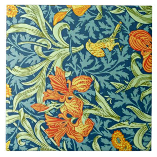Iris, populär design av William Morris. Kakelplatta