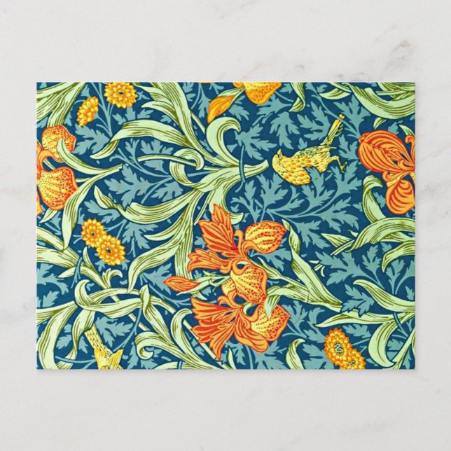 Iris, popular design by William Morris, Vykort (Framsida)