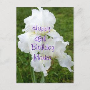 Iris Rebloomer Flower Birthday Card- anpassa Vykort
