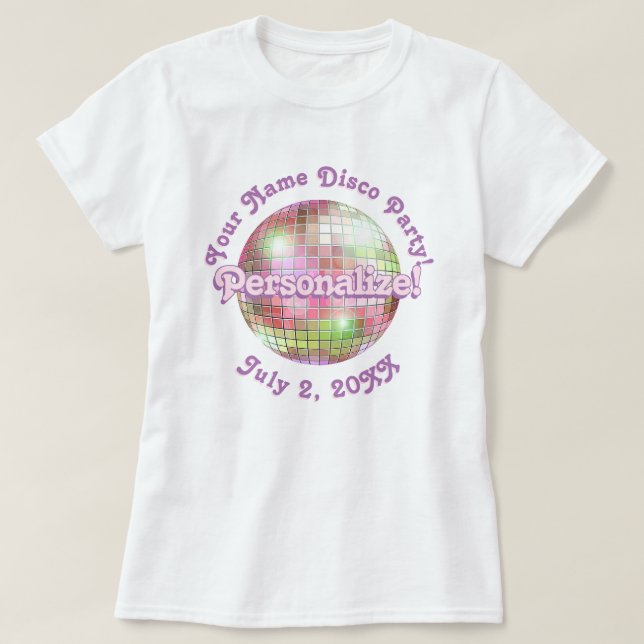 Iris Retro Disco Boll PERSONLIG T-Shirt (Design framsida)