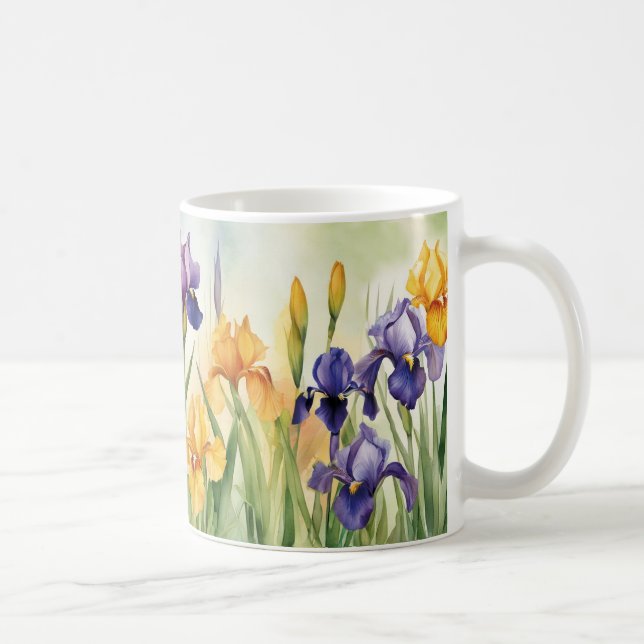 Iris Schwertlilie lila gelb | Kaffemugg (Höger)