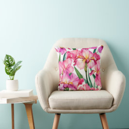 Iris Schwertlilie rosa - Aquarell-Design | Kudde
