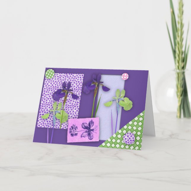 Iris Scrapbook Birthday Card (stort teckensnitt) Kort (Framsida)