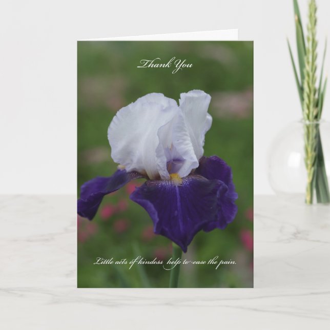 Iris Sympathy Tack You Card Kort (Framsida)