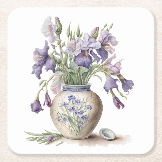 Iris Underlägg Papper Kvadrat (Framsidan)