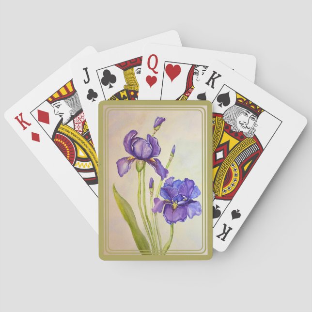 Iris-uppspelningskort med grönt casinokort (Baksidan)