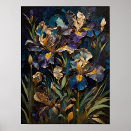 Iris-viskare - blommor, digitalkonst poster