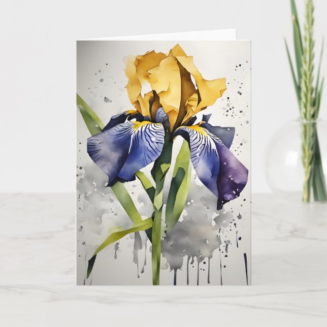 Iris - Watercolor flowers Kort (Framsida)