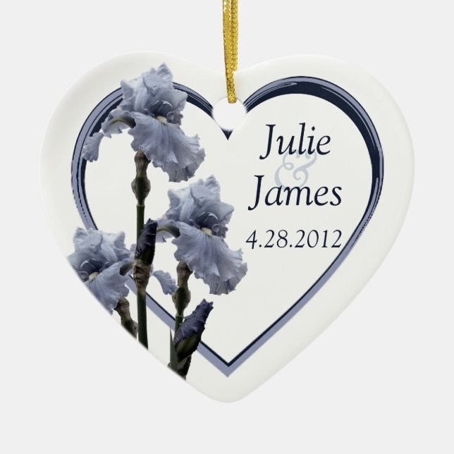 Iris Wedding Favor Julgransprydnad Keramik (Framsidan)