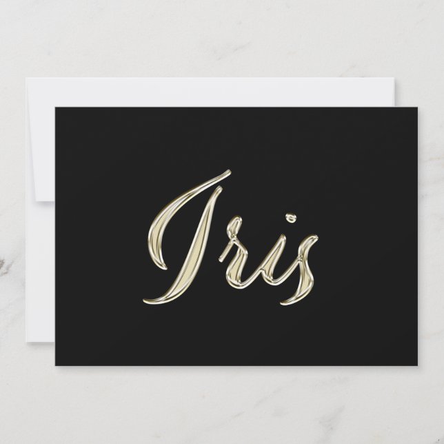 Iris white gold Handwriting Karte Kort (Framsida)