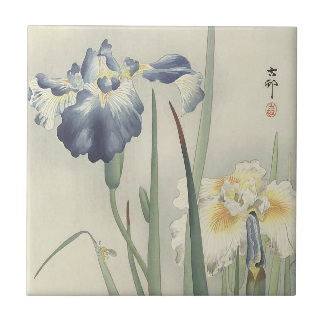 Irisar av Ohara Koson Kakelplatta (Framsidan)
