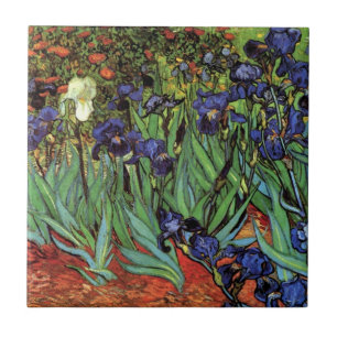 Irisar av Vincent van Gogh, Vintage trädgårdskonst Kakelplatta