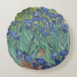 Irisar, Blommåleri i olja, Vincent Van Gogh Rund Kudde