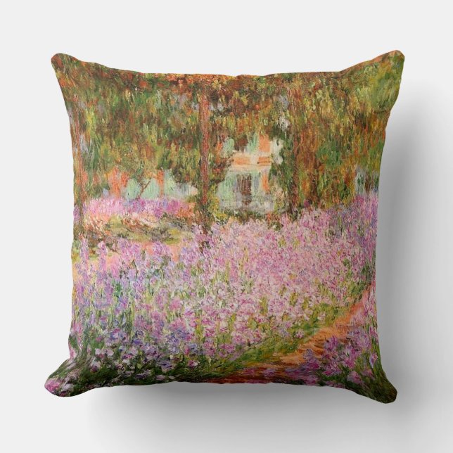 Irisar i Monet-trädgården Kudde (Framsida)
