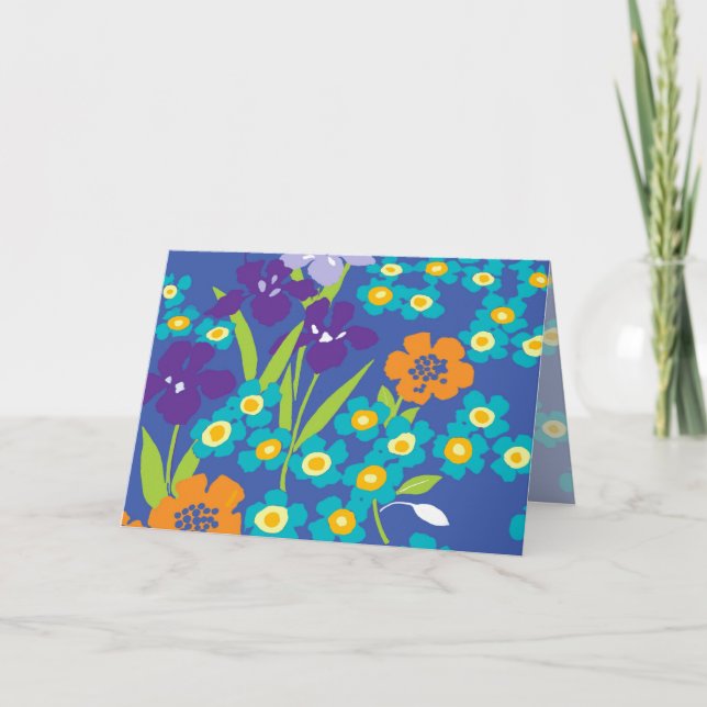 irisblå japansk iris kort (Framsida)