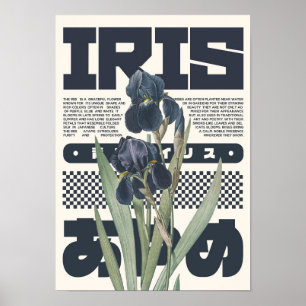 Irisblomma Botaniskt Konsttryck – Japansk Estetik Poster