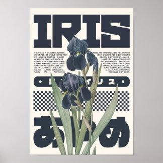 Irisblomma Botaniskt Konsttryck – Japansk Estetik Poster