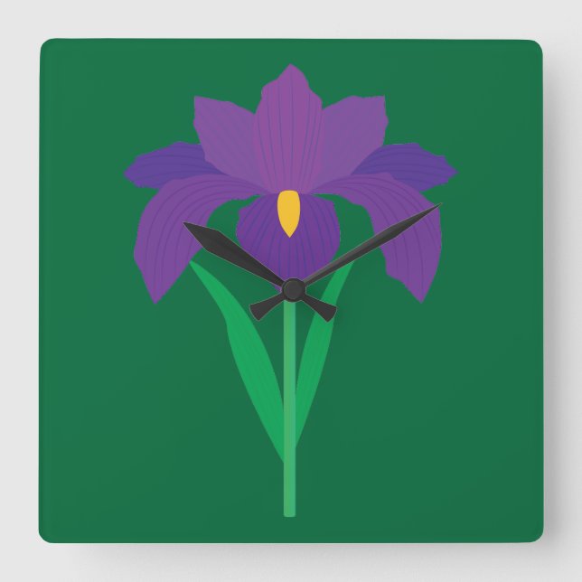 Irisblomma Fyrkantig Klocka (Framsida)