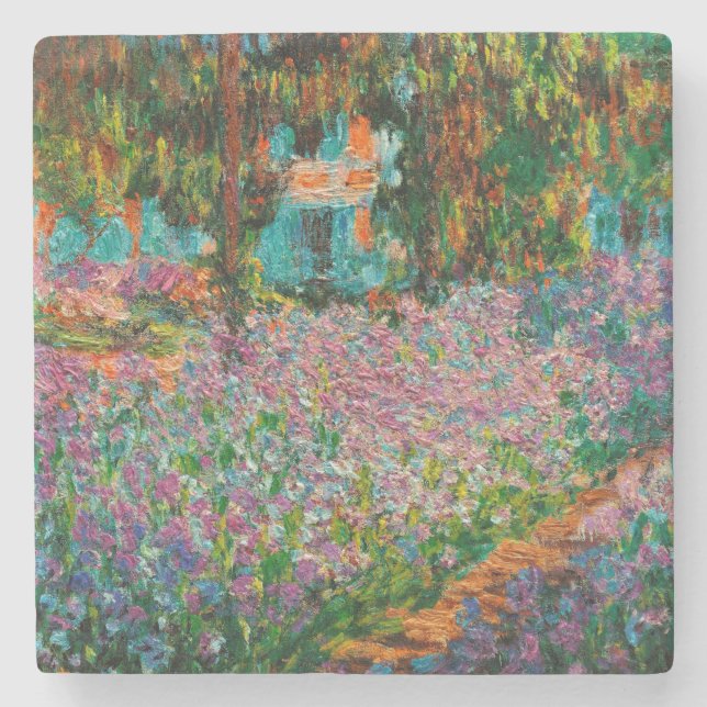 Iriser Monet Trädgård Giverny blommor Underlägg Sten (Framsidan)