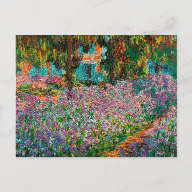 Iriser Monet Trädgård Giverny blommor Vykort (Framsida)