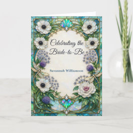 Iriserande Art Nouveau Botanisk Bröllopsdusch  Kort