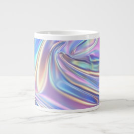 Iriserande Blank Metallisk Tyg, Turkos Guld Lila Jumbo Mugg
