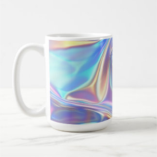 Iriserande blank metallisk tyg, turkos guld purpur kaffemugg