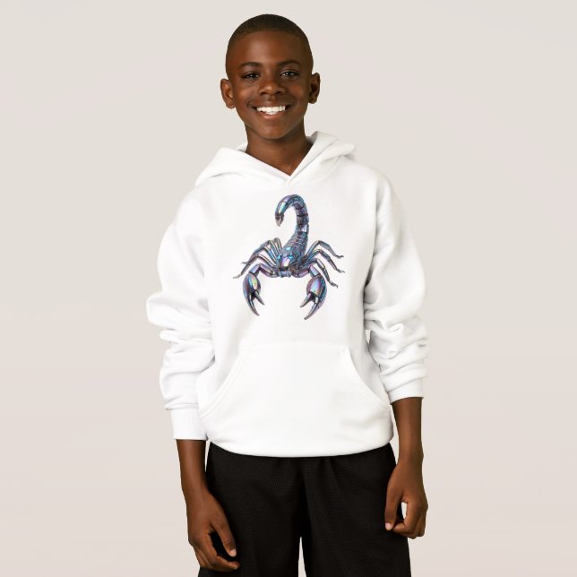 Iriserande Cyber Skorpion Mekanisk Konst T Shirt (Hel framsida)