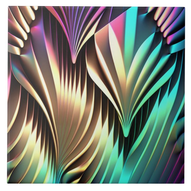 Iriserande effekt Art Deco-kurvor Kakelplatta (Framsidan)