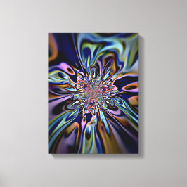 Iriserande Energiflöde Fraktal Konst Canvastryck