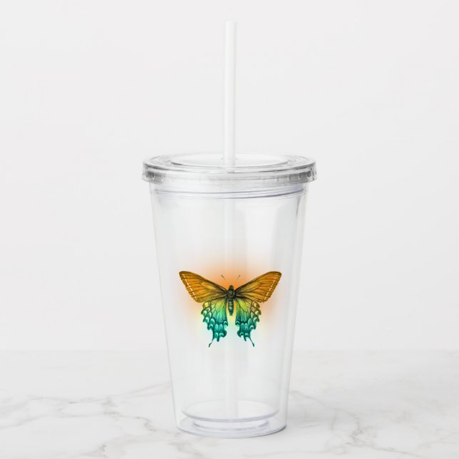 Iriserande fjäril take away mugg (Framsida)
