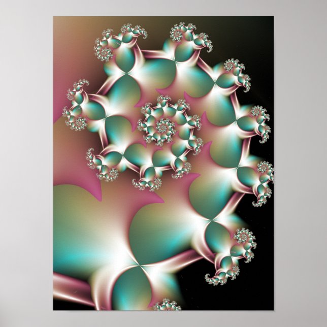 Iriserande fraktal spiral poster (Framsidan)