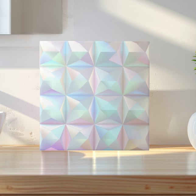 Iriserande geometrisk 3D-fyrkant ID1178 Kakelplatta (Skapare uppladdad)