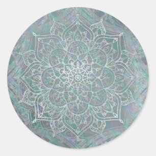 Iriserande Glitter Mandala Boho Chic Runt Klistermärke