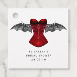 Iriserande gotisk karmosinröd häxa gåvor etiketter