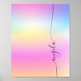 Iriserande Gradient Glam Namn Telefon Bakgrundsbil Poster
