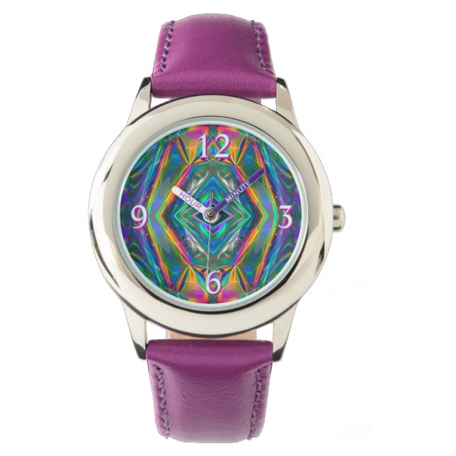 Iriserande kromklocka armbandsur (Framsida)