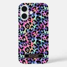 Iriserande Leopardtryck med Monogram