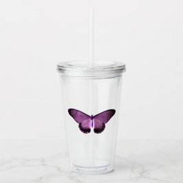 Iriserande lila fjäril take away mugg