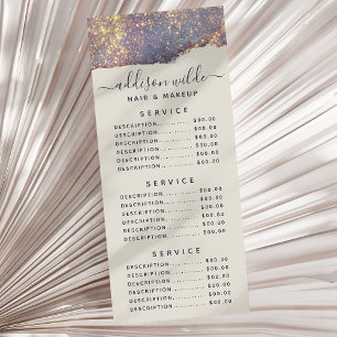 Iriserande lila guld glam glitter reklamkort