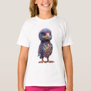 Iriserande Myttisk Fjäderklädd Uggleunge Barn T Shirt