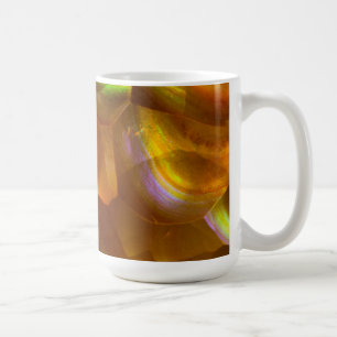 Iriserande orange eldfyropal kaffemugg