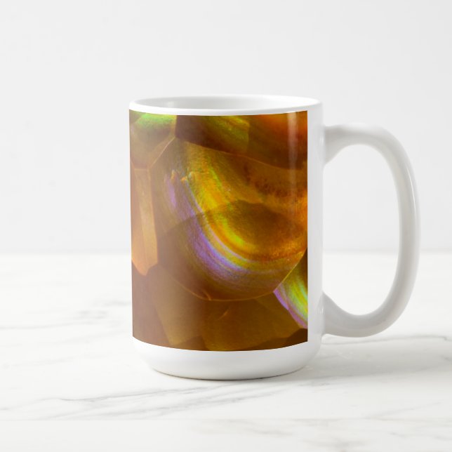 Iriserande orange eldfyropal kaffemugg (Höger)